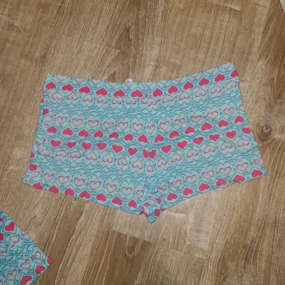 Candie's Girls/women's Pajama Set - Blue and Pink Hearts M - Picture 5 of 6